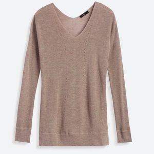 Fate Joy V-neck knit pullover-oatmeal
